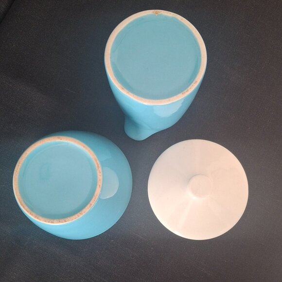 Creamer + Covered Sugar Bowl Vintage 60s MCM Royal China Blue Heaven Dinnerware - Picture 4 of 7